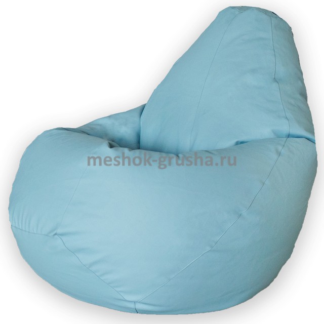Кресло Мешок Груша Голубая ЭкоКожа (XL, Классический)