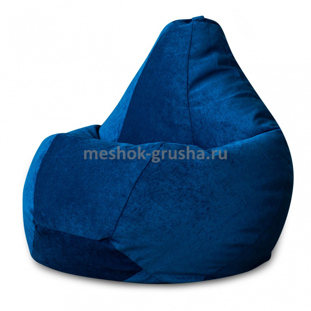 Кресло Мешок Груша Синий Микровельвет (XL, Классический)